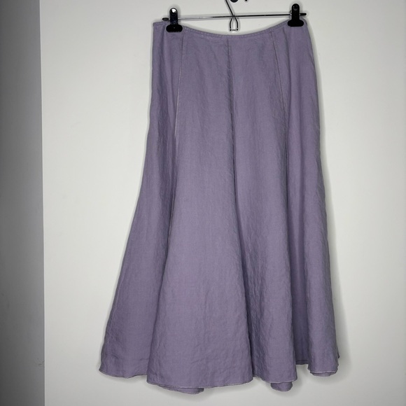 J. Jill Lavender 100% Linen Maxi Skirt Size 10 Lagenlook Bohemian - Picture 8 of 10